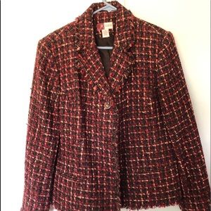 Red multi blazer